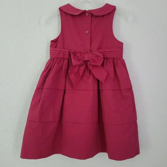 Janie and Jack Toddler Girls Fuchsia Tiered Sleeveless Dress Size 2T - Picture 4 of 11